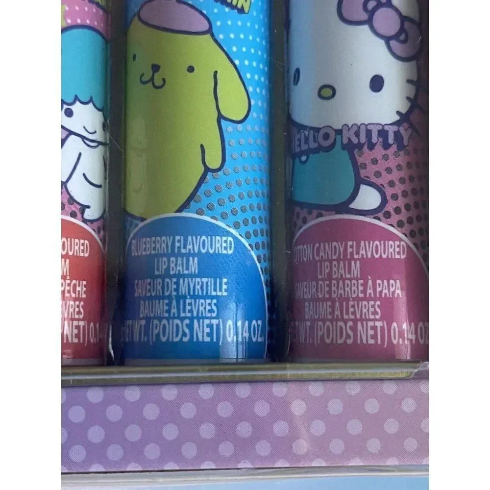 5 Pack Sanrio Hello Kitty and Friends Flavored Lip Balm‎ & Tin Set Plant Based